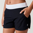 [Model is 5'9" wearing a size Small.] Women's Hybrid Swim Short - S - Black/White #color_black-white