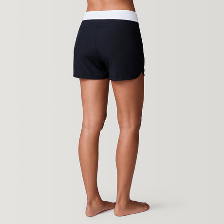 [Model is 5'9" wearing a size Small.] Women's Hybrid Swim Short - S - Black/White #color_black-white