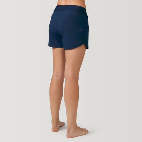[Model is 5'9" wearing a size Small.] Women's Hybrid Swim Short - S - Navy #color_navy