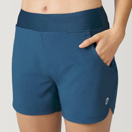 [Model is 5'9" wearing a size Small.] Women's Hybrid Swim Short - S - Slate #color_slate