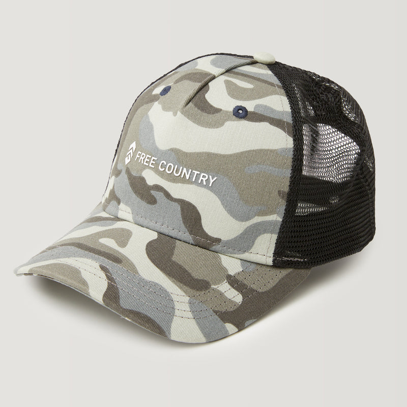 Free Country Five Panel Camo Trucker Hat - Sea Fog Camo 