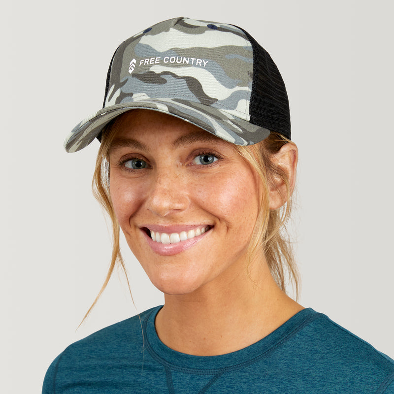 Free Country Five Panel Camo Trucker Hat - Sea Fog Camo 