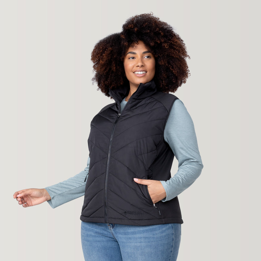 Women's Plus Size Quilted Hybrid Vest