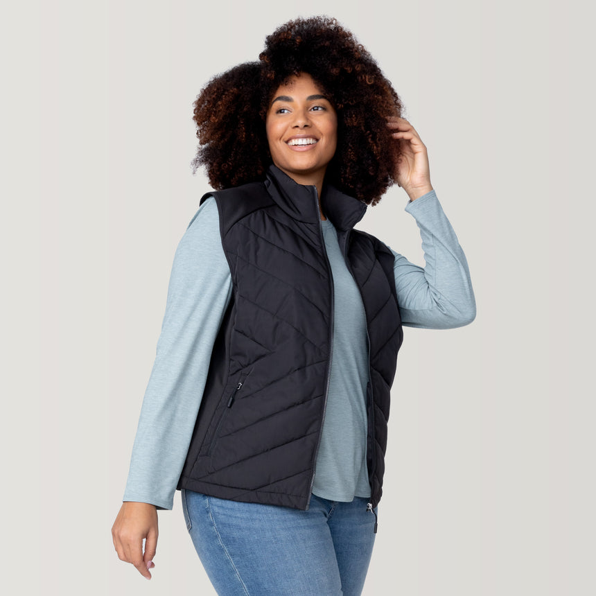 Women's Plus Size Quilted Hybrid Vest