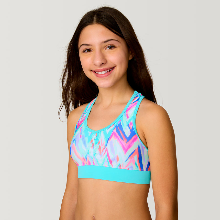 Girls' Oasis Chevron Rash Guard and Bikini Swim Set