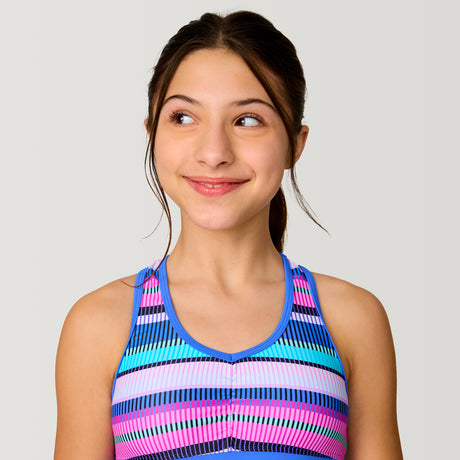 Girls' Marina Stripe Rash Guard and Bikini Swim Set