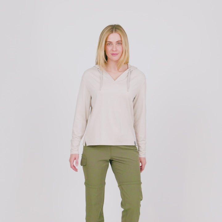 Women's Cloud Knit V-Neck Hoodie