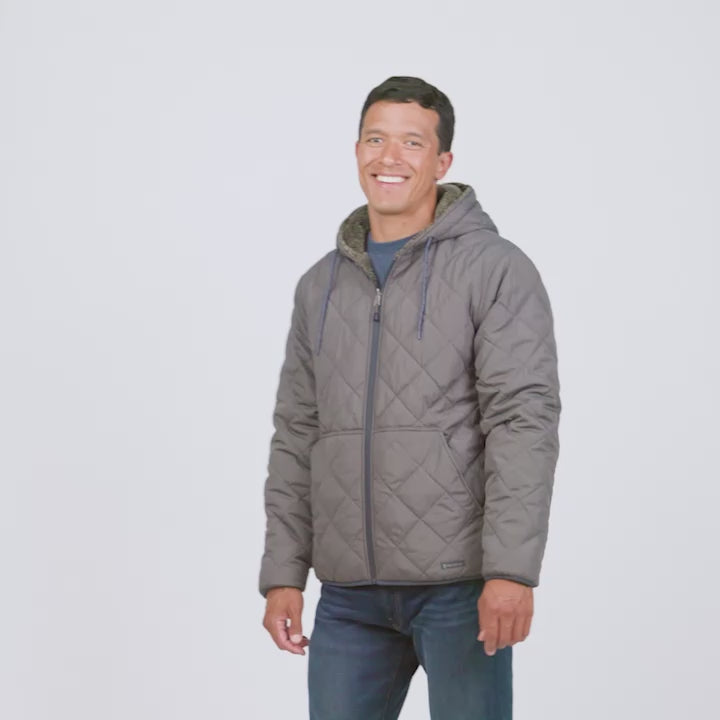 Men's Atlas Hooded Quilted Reversible Sherpa Jacket – Free Country