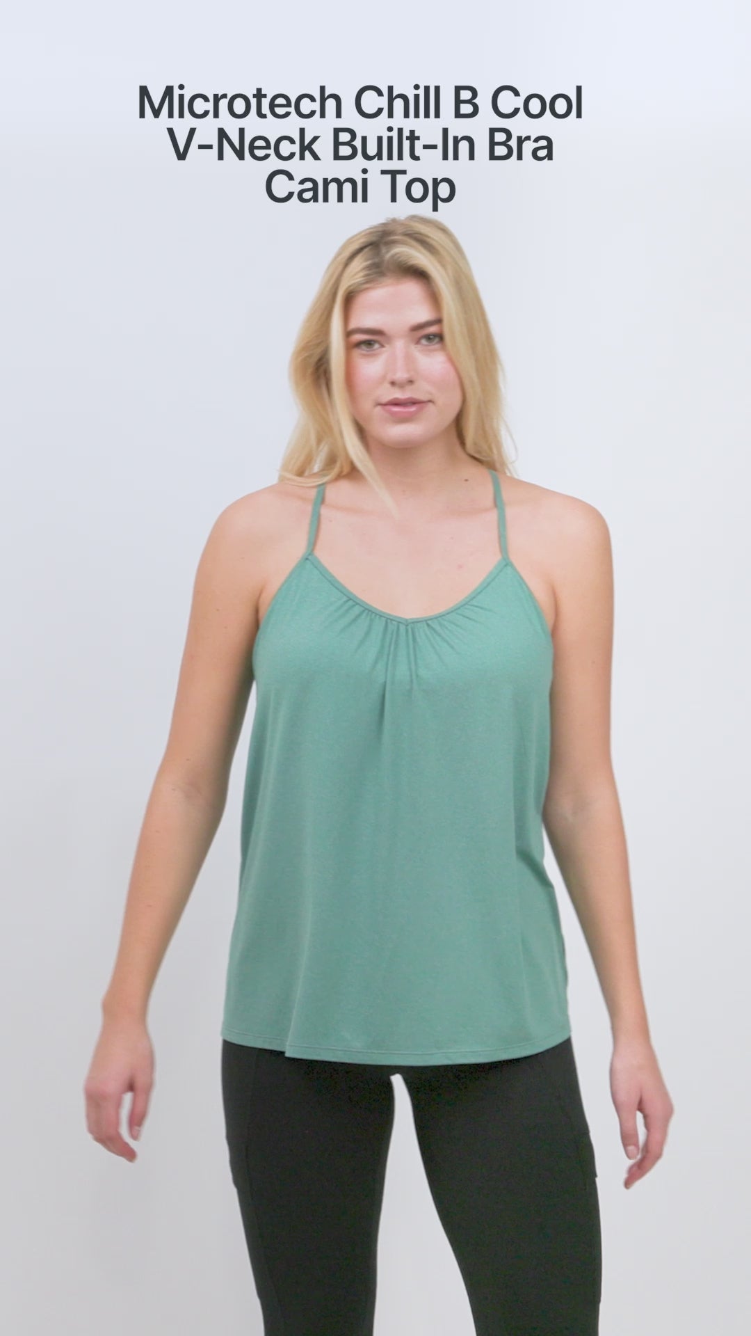 Women s Microtech Chill B Cool V Neck Cami Top with Built In Bra Free Country