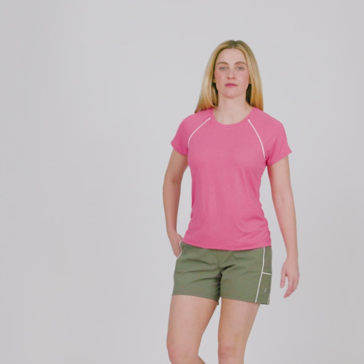 Women's Microtech® Chill B Cool Shirred Crew Top