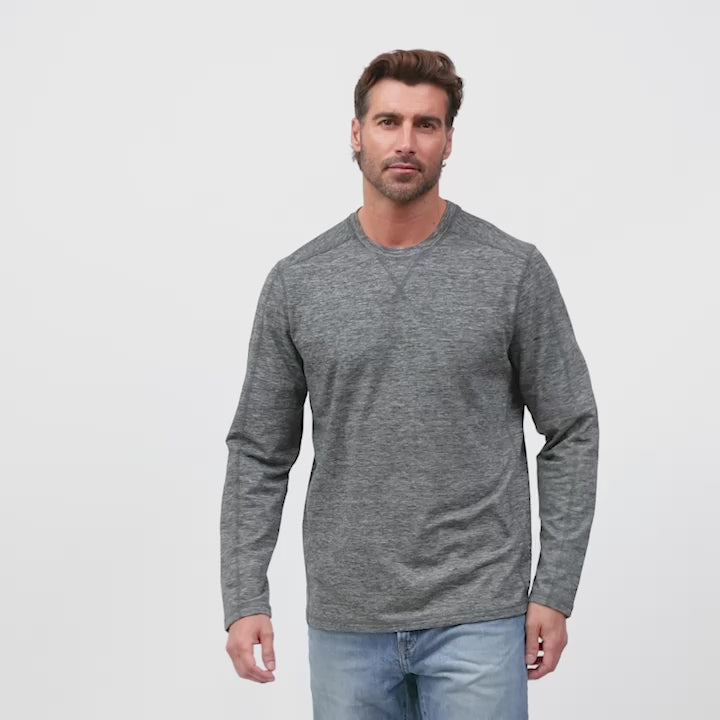 Men's FreeCycle® Sueded Spacedye Long Sleeve Crew Neck – Free Country