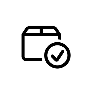 Black and white icon of a calendar with a check mark, representing a scheduled or completed event—ideal for showcasing Route’s Shipping Protection by Route, emphasizing package protection and shipping insurance features.