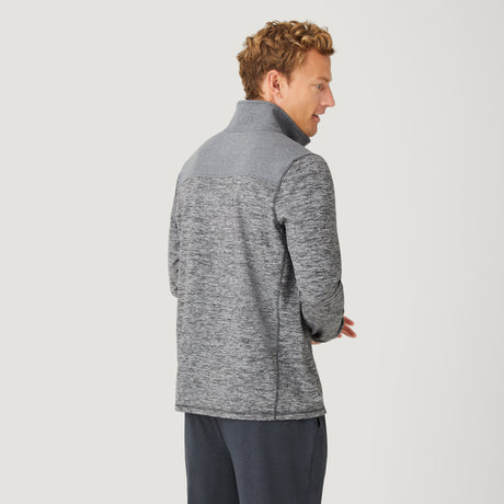 Men's Sueded Spacedye 1/2 Zip Colorblock Mock Neck Shirt - Rocky - M #color_rocky
