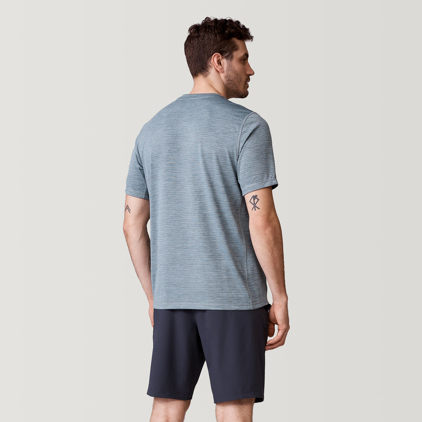 [Will is 6’2” wearing a size Medium.] Men's Tech Jacquard Short Sleeve Crew Neck - Stormy Weather - M #color_stormy-weather