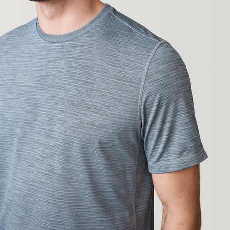 [Will is 6’2” wearing a size Medium.] Men's Tech Jacquard Short Sleeve Crew Neck - Stormy Weather - M #color_stormy-weather