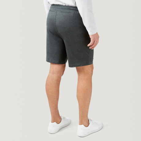 [Model is wearing a size Medium.] Men's Lightweight Sueded Shorts - Pewter - M #color_pewter