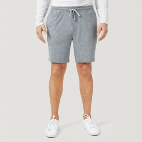 [Model is wearing a size Medium.] Men's Lightweight Sueded Shorts - Rocky - M #color_rocky