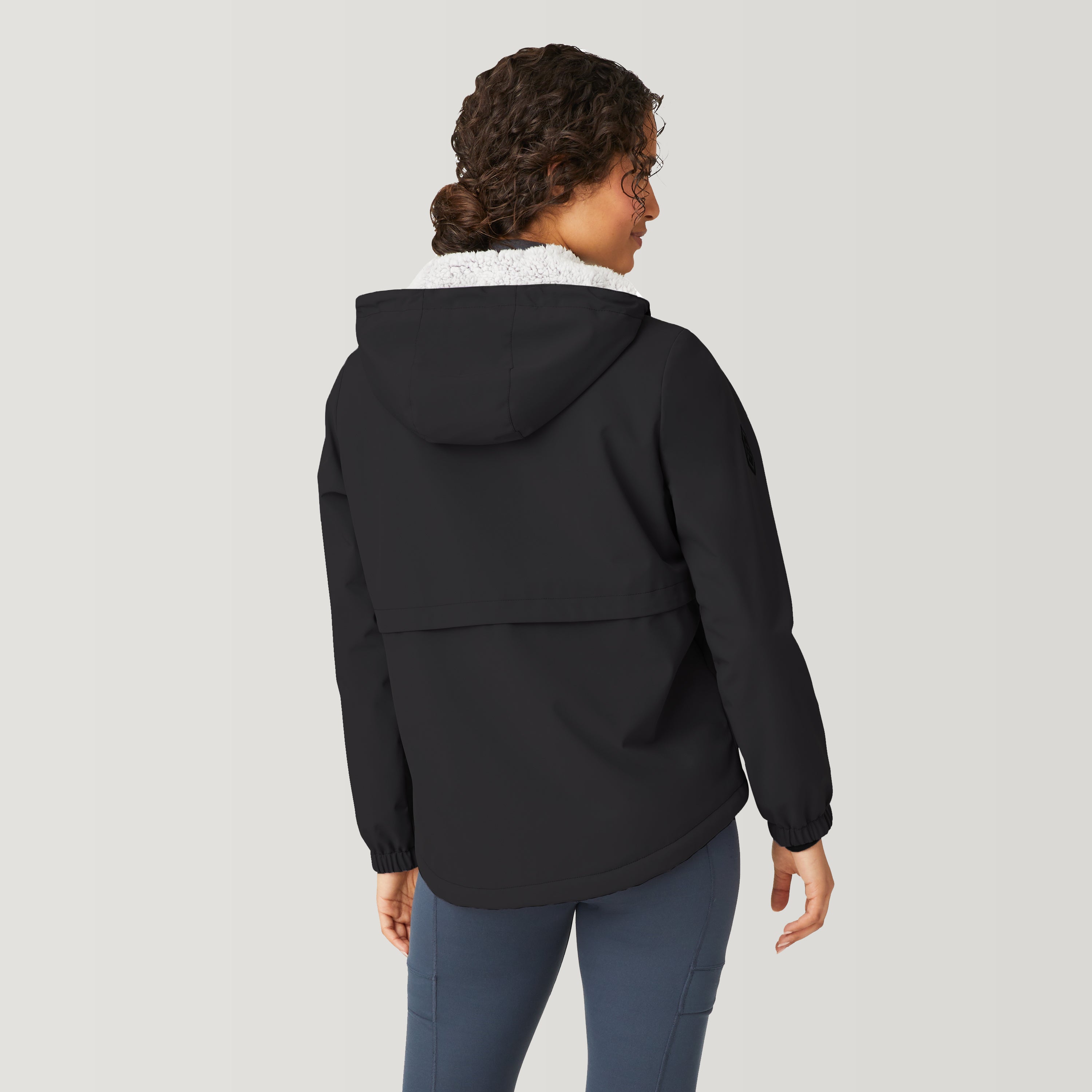 Hollister Womens XS All-Weather Jacket Black Fleece Lined Hooded