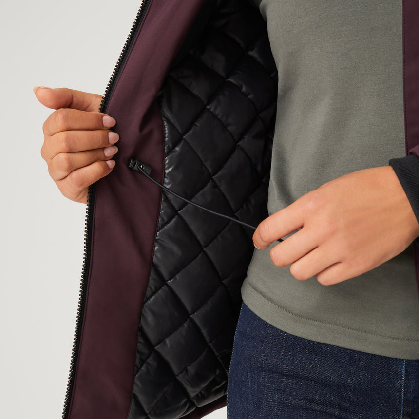 Women's Thermo Super Softshell® Long Jacket - Mahogany - S #color_mahogany