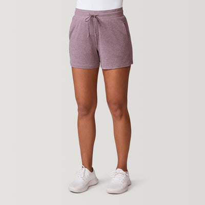 [Model is 5’9” wearing a size Small.]  Women's Cloud Knit Shorts - Taupe Chill - S #color_taupe-chill