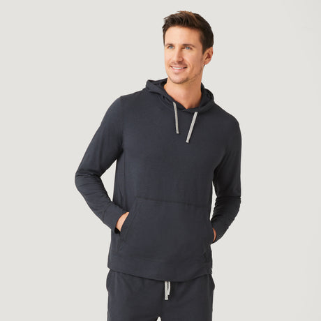 Men's Lightweight Sueded Hoodie - Black #color_black