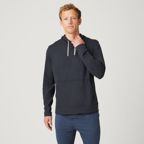 Men's Lightweight Sueded Hoodie - Black - M #color_black