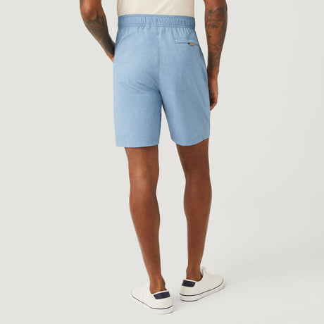 [Model is  wearing a size Medium.] Men's Stryde Weave Free Comfort Shorts - Airy Blue #color_airy-blue