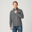 Men's Altitude Quilt Long Sleeve 1/2 Zip Mock Neck Shirt - Black - M #color_black