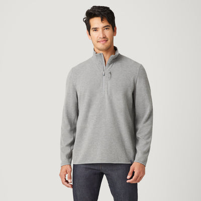 Men's Altitude Quilt Long Sleeve 1/2 Zip Mock Neck Shirt - Grey - M #color_grey