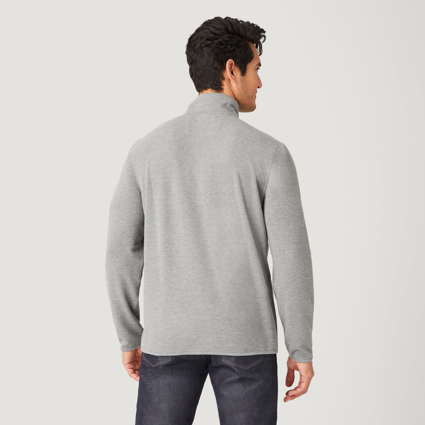 Men's Altitude Quilt Long Sleeve 1/2 Zip Mock Neck Shirt - Grey - M #color_grey