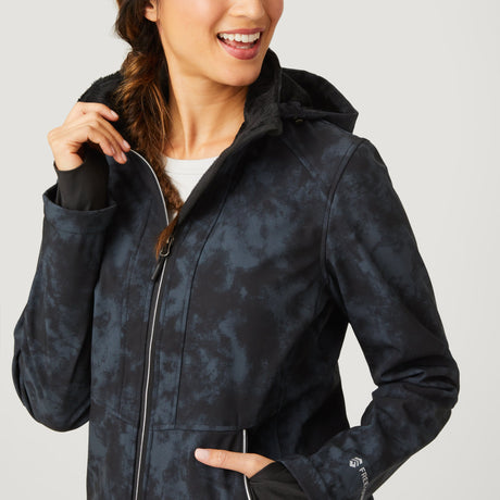 Free Country Women's Freeform II Super Softshell® Jacket - Black Tie Dye - S#color_black-tie-dye