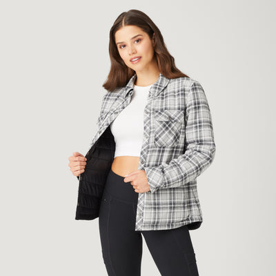 Free Country Women's Adirondack Reversible Flannel Shacket - - #color_black-plaid