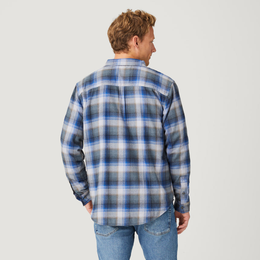 Men's Easywear Flannel Shirt - Cool Blue Plaid - M #color_cool-blue-plaid