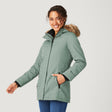 [Meli is 5’9.5” wearing a size Small.] Women's Vanguard II Parka Jacket - Moss - S #color_moss