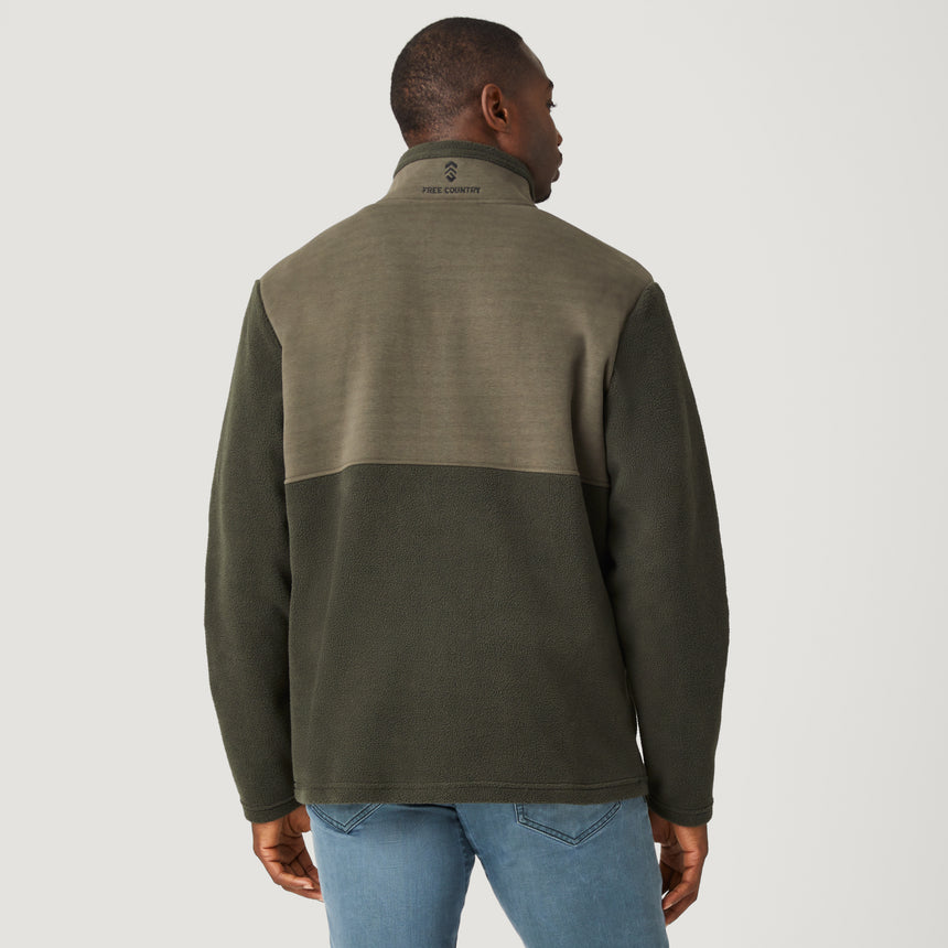 Free Country Men's Curly Fleece Jacket - Olive - S#color_olive