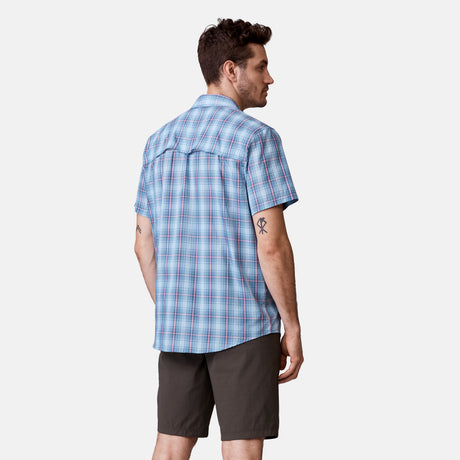 [Will is 6'2" wearing a size Medium.] Men's Excursion Short Sleeve Poplin Shirt - Airy Blue - M #color_airy-blue