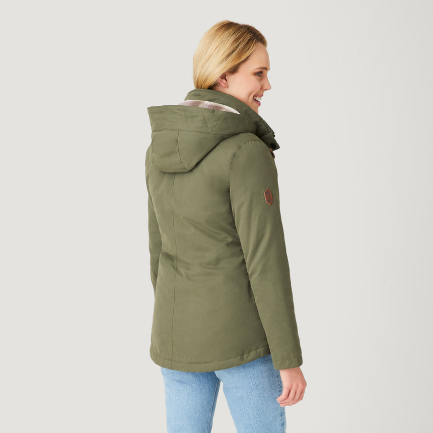 Women's Cascade Canvas 3-in-1 Systems Jacket - Olive Vine - S #color_olive-vine