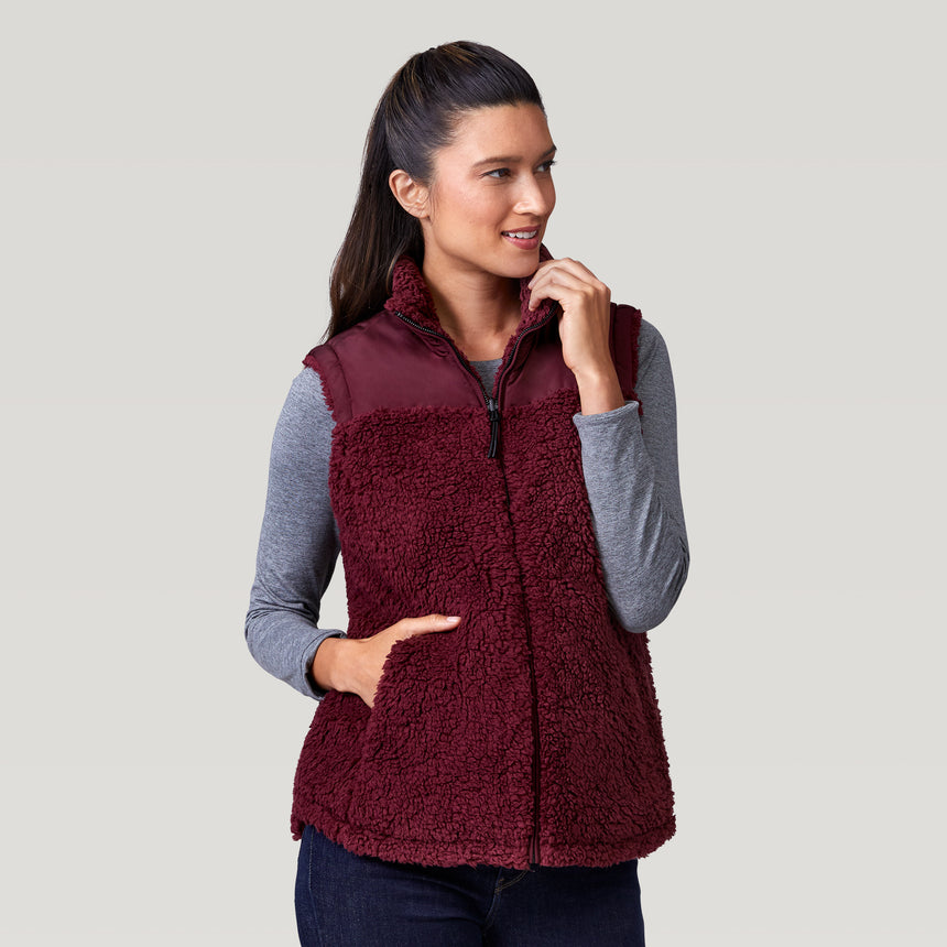 Women's Lansby Stratus Lite Reversible Vest - Dark Cherry - S #color_dark-cherry