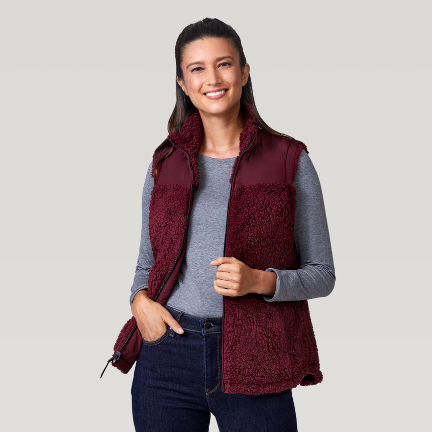 Women's Lansby Stratus Lite Reversible Vest - Dark Cherry - S #color_dark-cherry