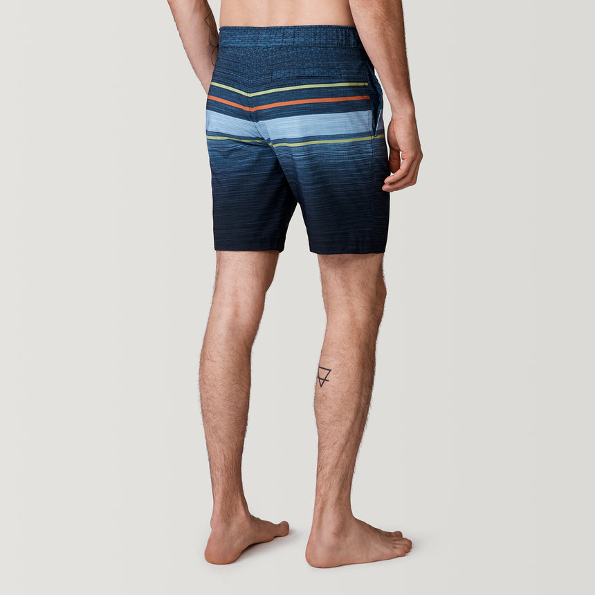 [Model is 6’2” wearing a size Medium.] Men's Diamond Plate Stripe Surf Swim Short - Spring Green - M #color_spring-green