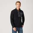 Men's FreeCycle® Super Soft Microfleece 1/2 Zip Mock Neck Shirt - Black - M #color_black