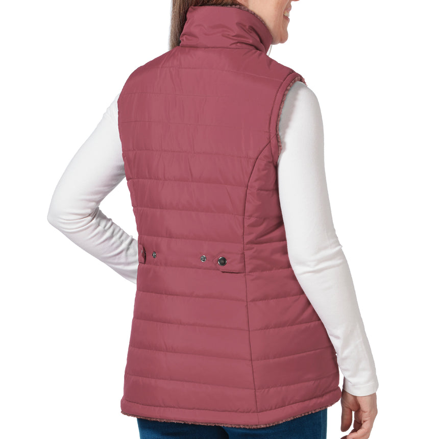 Free Country Women's FreeCycle® Cloud Lite® Cire Reversible Vest - Brick- S#color_brick