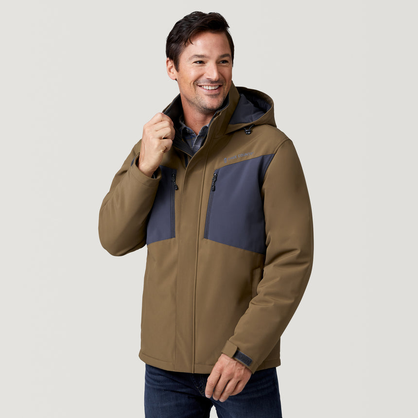 Men's Thermo Softshell® Mid Weight Jacket - Bark Brown - M #color_bark-brown