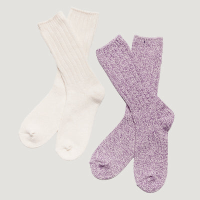 Women's Polyblend Ragg Crew Socks - 2 Pack - Purple #color_purple