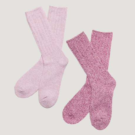 Women's Polyblend Ragg Crew Socks - 2 Pack - Pink #color_pink