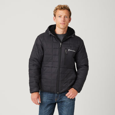 Men's FreeCycle® Bedrock Sherpa Lined Puffer Jacket - Black - M #color_black