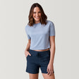 [Emily is 5’9” wearing a size Small.] Women's Microtech® Chill B Cool Crop Top - Grey - S #color_grey