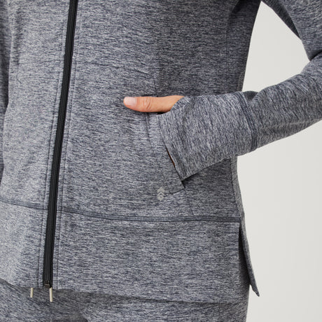 Women's Free 2 Go Out Zip Hoodie - Heather Black #color_heather-black