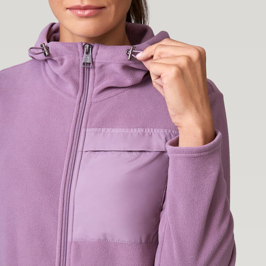 Women's Micro Fleece Zip Up Jacket - Zinc Plum - S #color_zinc-plum