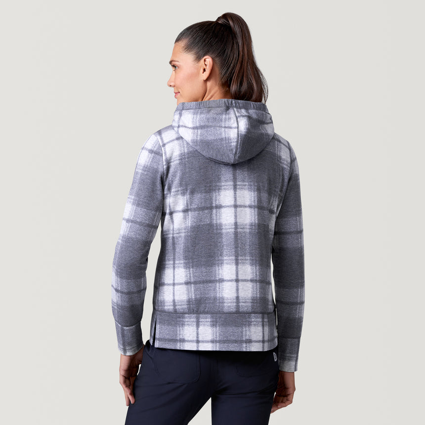 Women's Luxe+ Sherpa Lined Jacket - S - Charcoal Plaid #color_charcoal-plaid